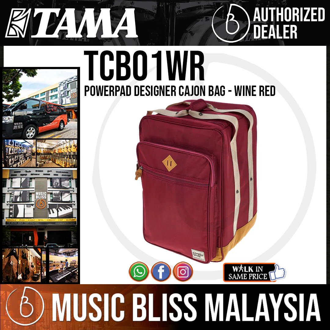Tama TCB01WR POWERPAD Designer Cajon Bag - Wine Red