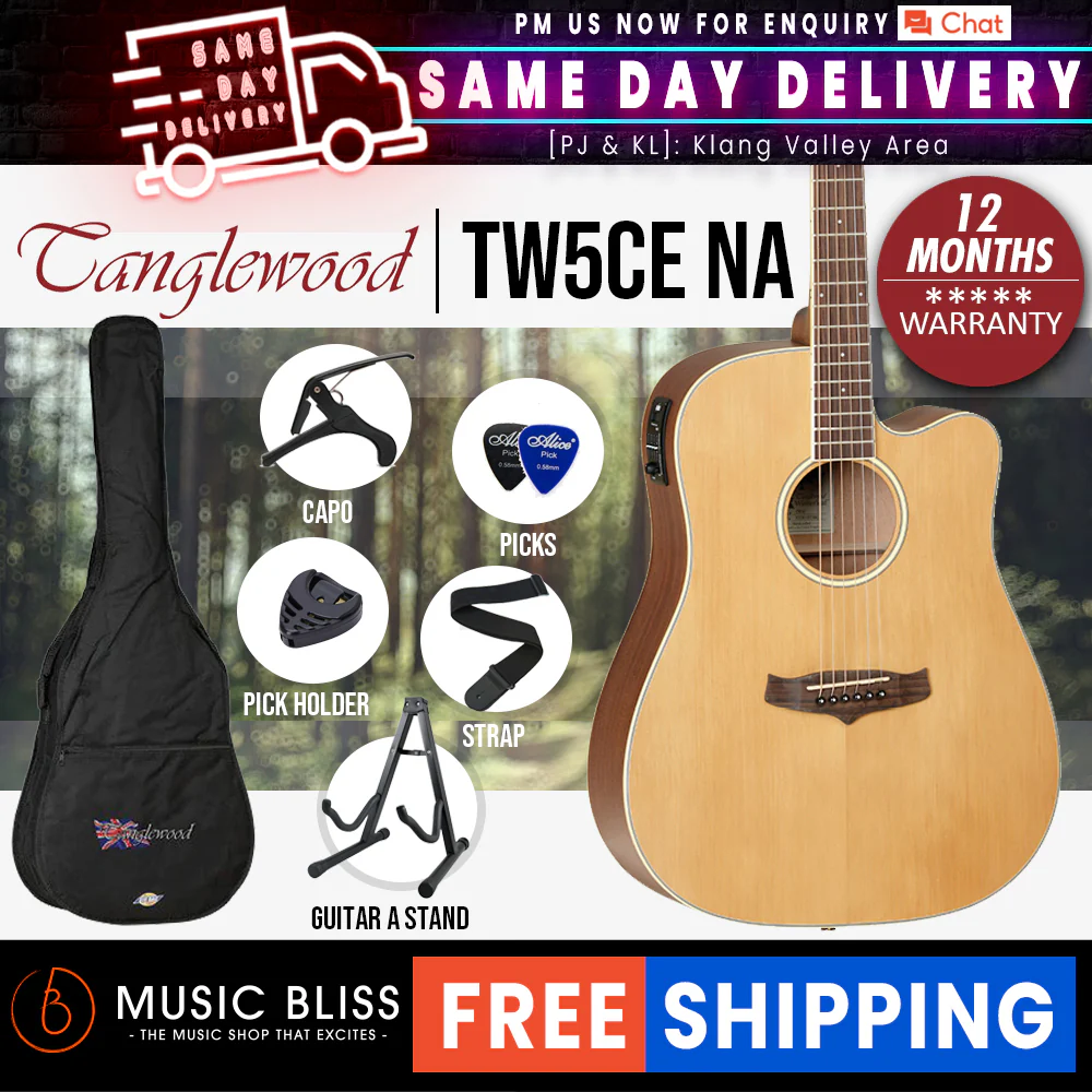 Tanglewood TW5CE NA Winterleaf Dreadnought Cutaway Acoustic-Electric Guitar