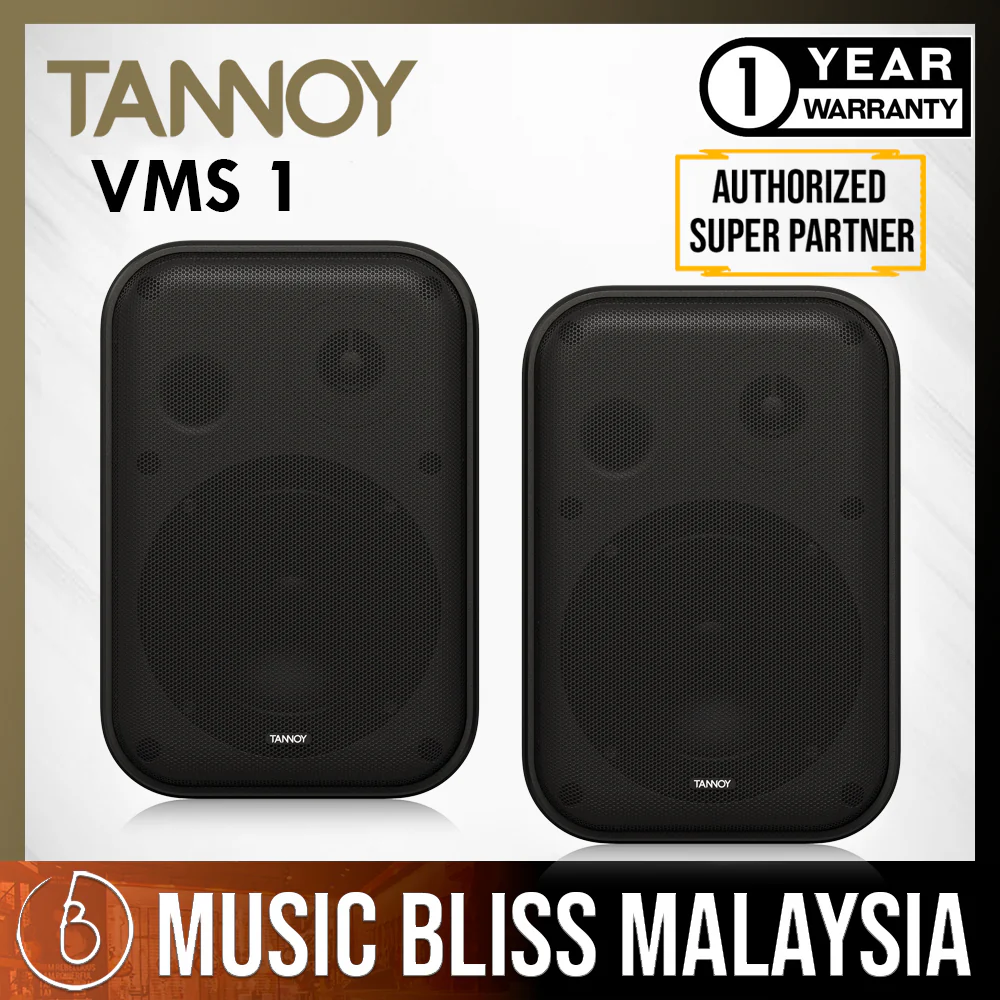 Tannoy VMS 1 5-inch Versatile 2-way Compact Install Monitors - Black