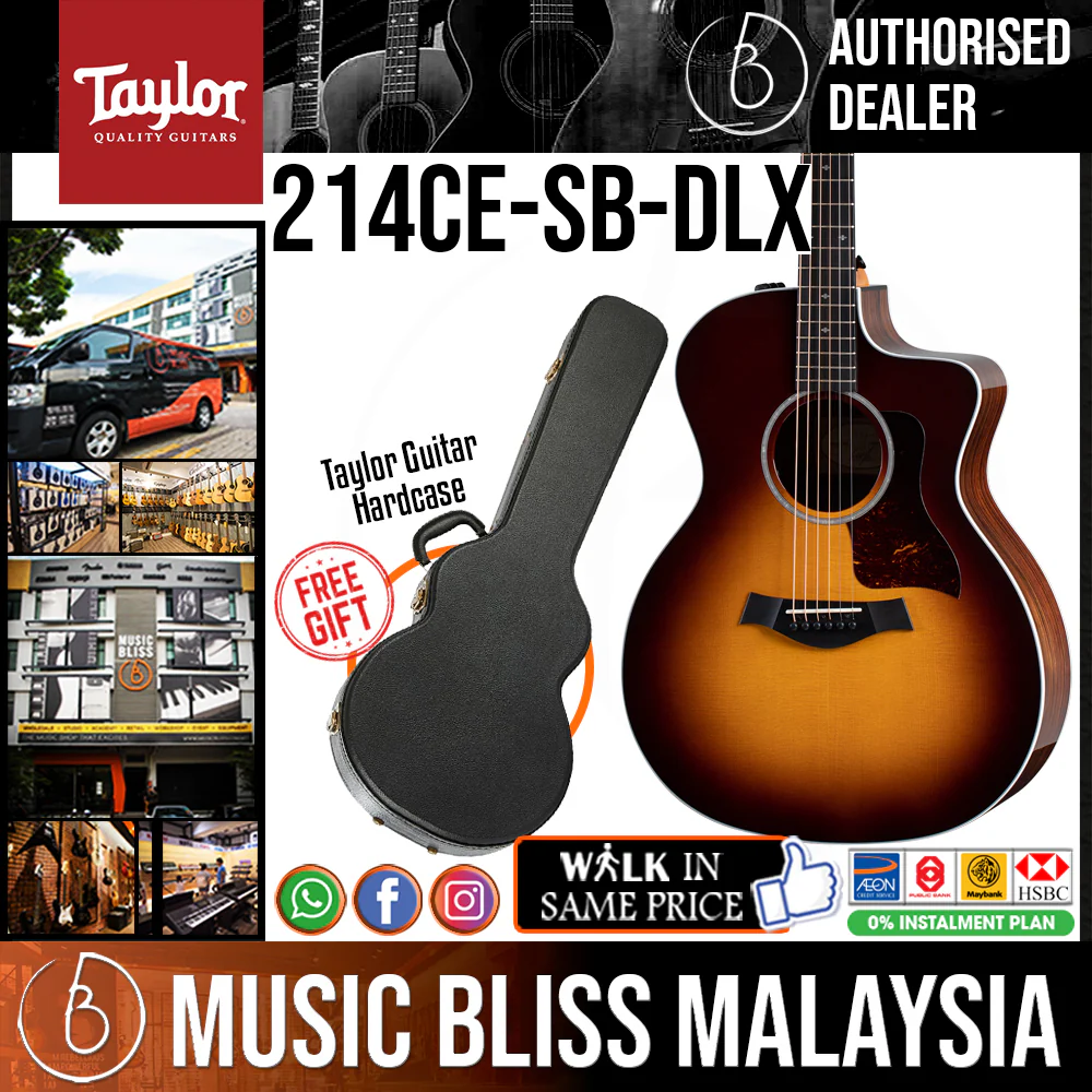 Taylor 214ce-SB DLX Acoustic-Electric Guitar - Tobacco Sunburst *Special Store Promo*