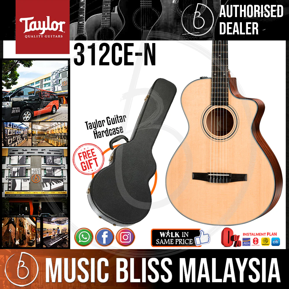 Taylor 312ce-N - Sapele back and sides with Hardcase
