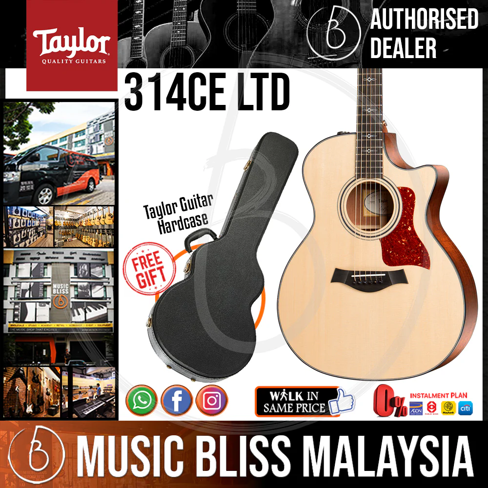 Taylor Limited Edition Blackwood/Lutz Spruce 314ce LTD - Natural with Hardcase