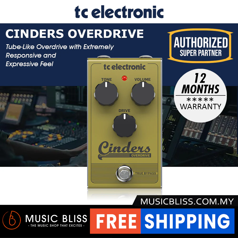 TC Electronic Cinders Overdrive Guitar Effects Pedal - Image 2