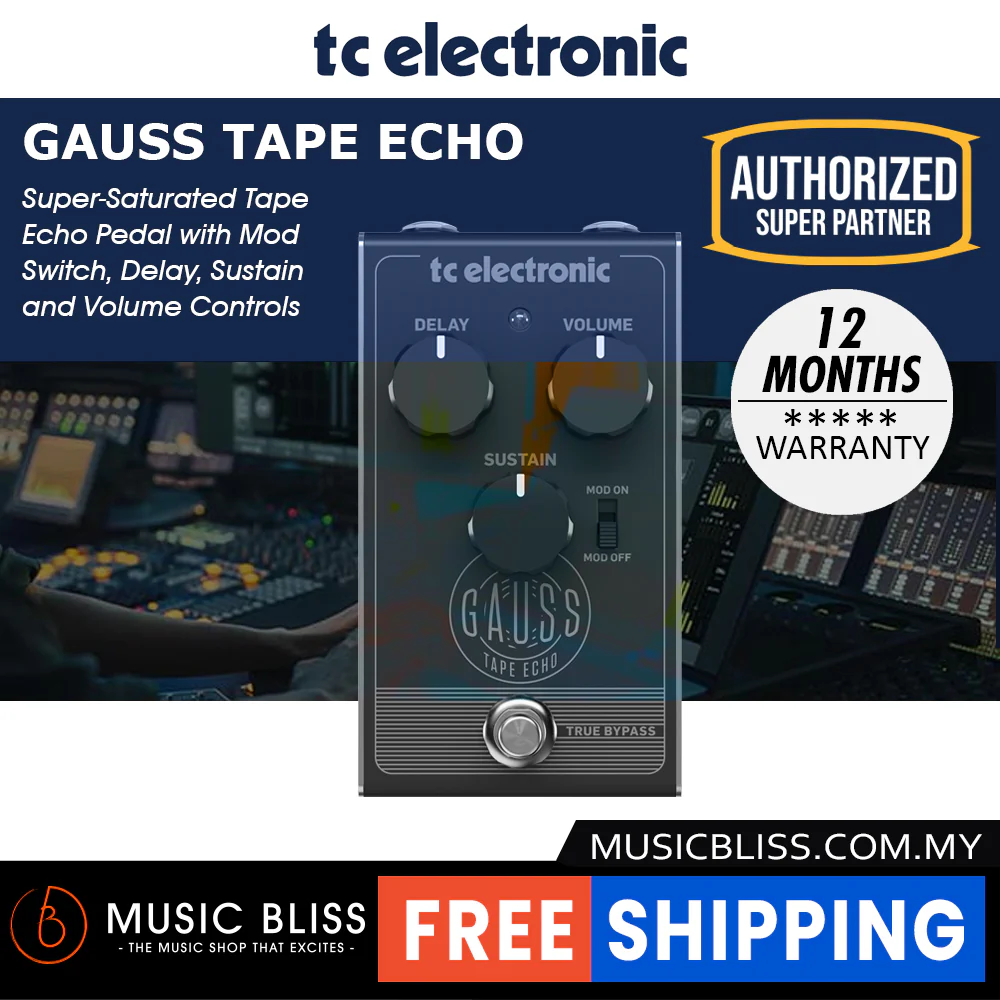 TC Electronic Gauss Tape Echo Guitar Effects Pedal - Image 2