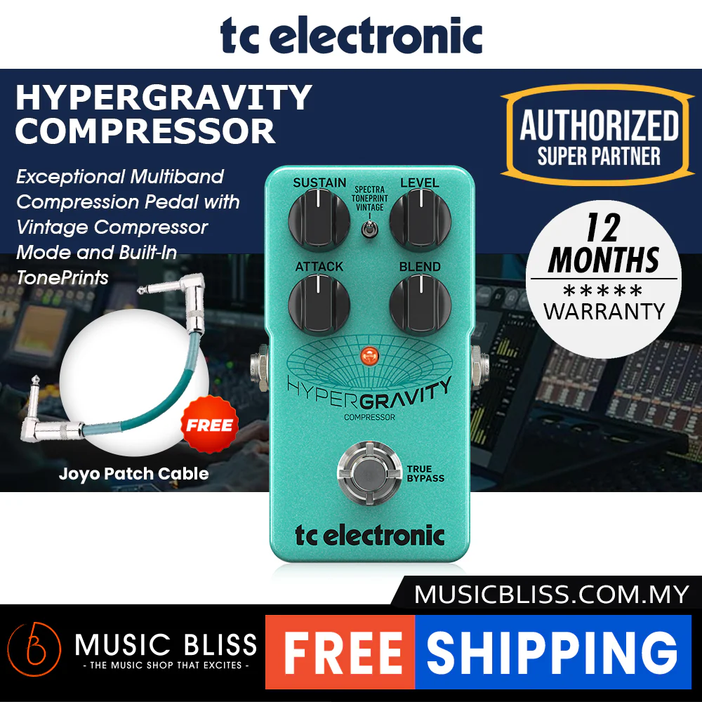 TC Electronic HyperGravity Compressor Guitar Effects Pedal