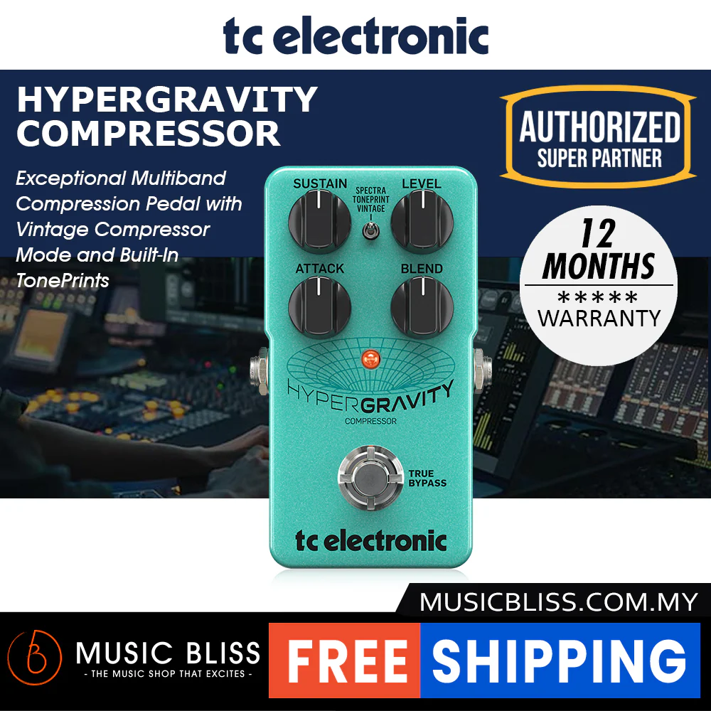 TC Electronic HyperGravity Compressor Guitar Effects Pedal - Image 2