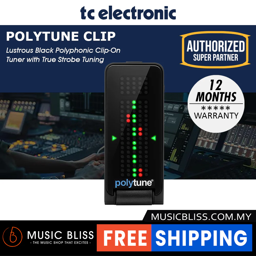 TC Electronic PolyTune Clip Clip-On Tuner - Black