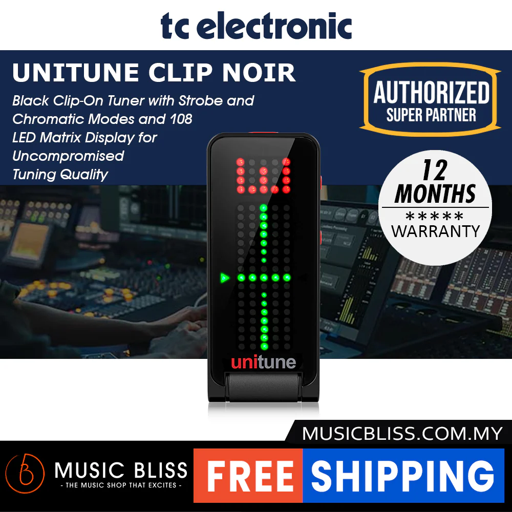 TC Electronic UniTune Clip Clip-on Chromatic Tuner - Noir