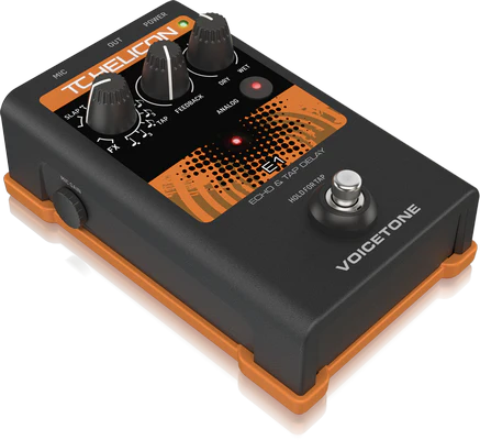 TC-Helicon VoiceTone E1 Echo and Tap Delay Vocal Effects Pedal - Image 3