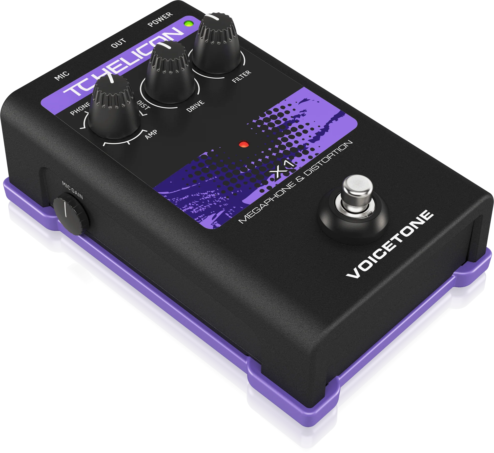 TC-Helicon VoiceTone X1 Megaphone and Distortion Vocals Effects Pedal - Image 3
