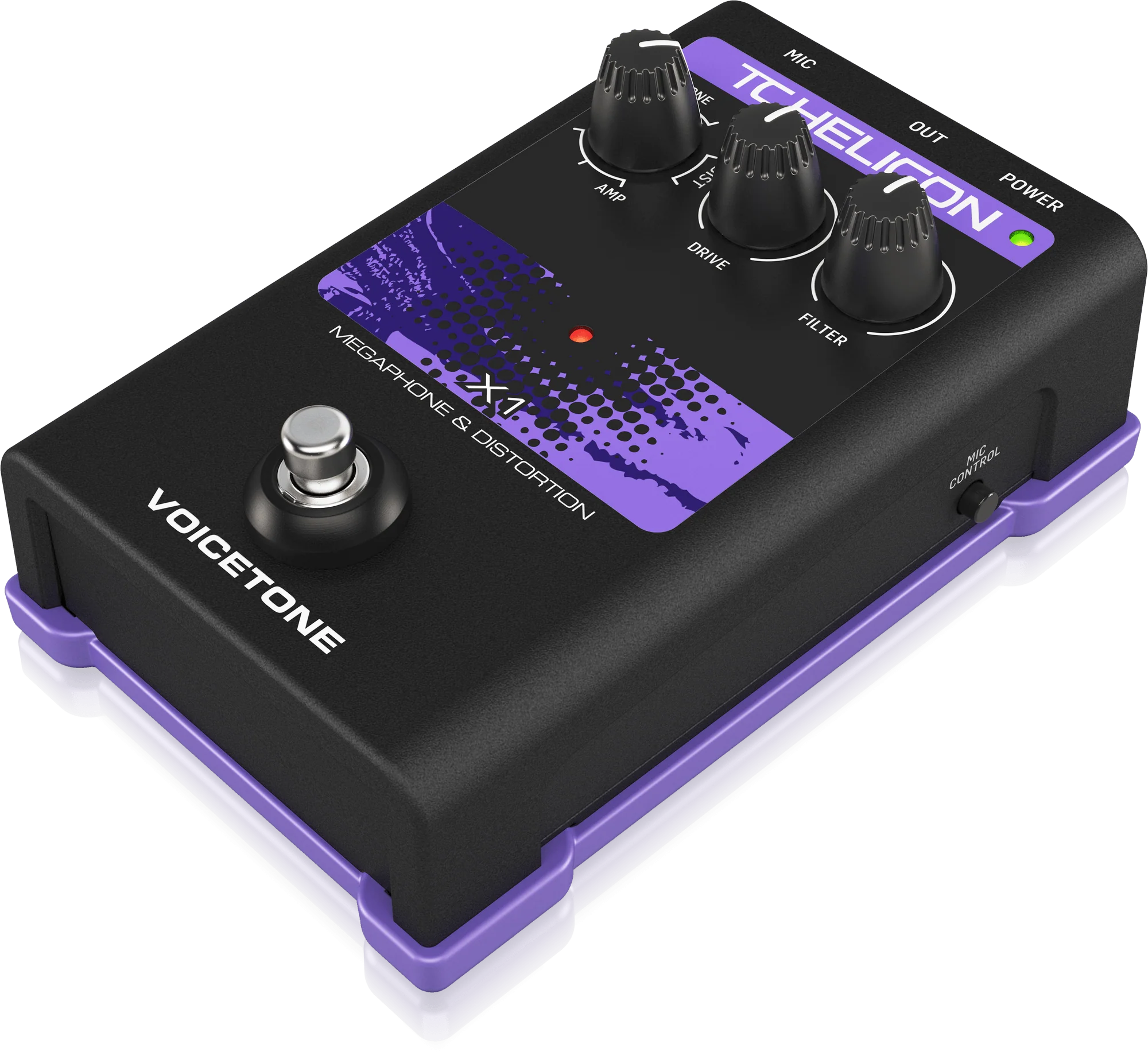 TC-Helicon VoiceTone X1 Megaphone and Distortion Vocals Effects Pedal - Image 4