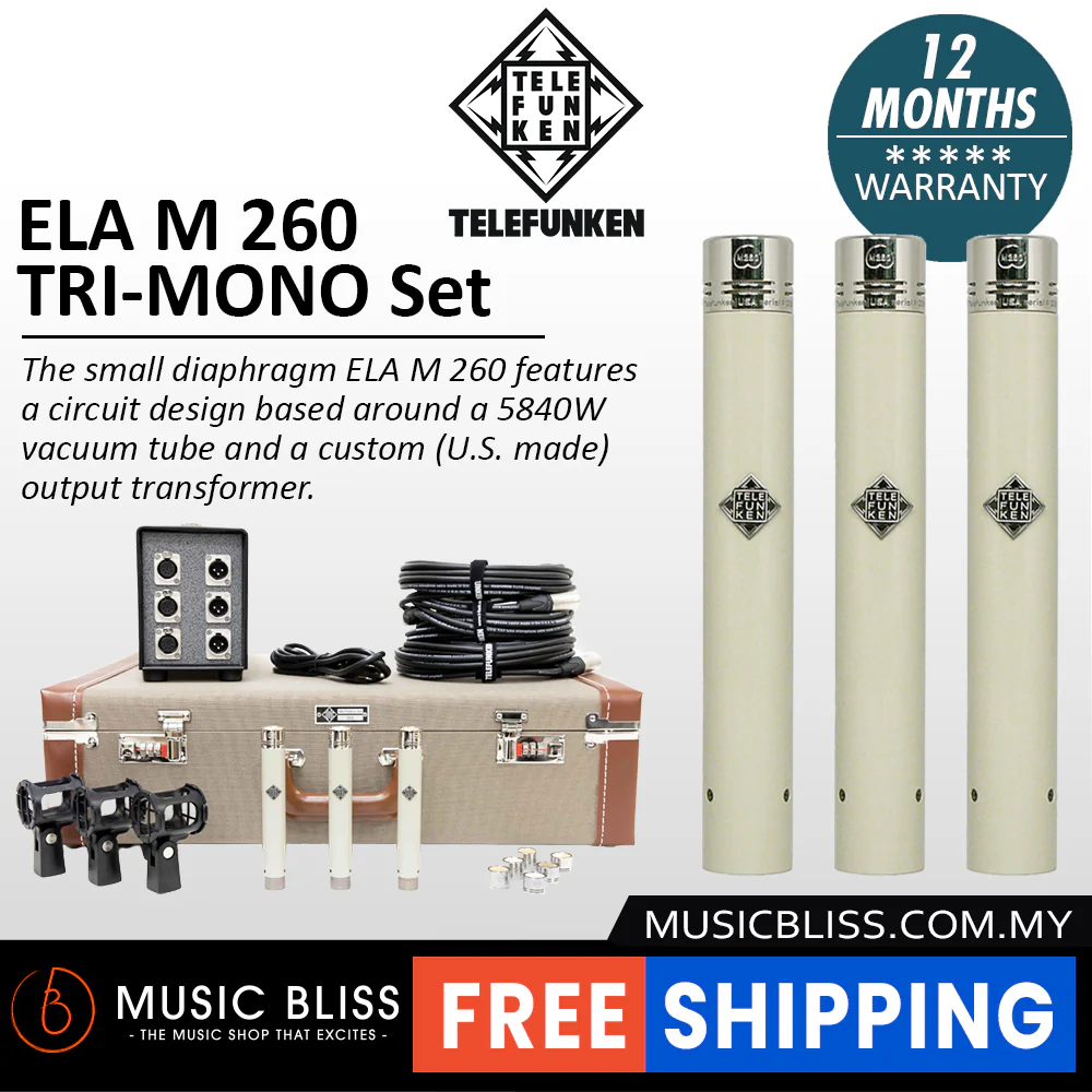 Telefunken ELA M 260 Tri-Mono Master Set Small-Diaphragm Tube Condenser Microphone
