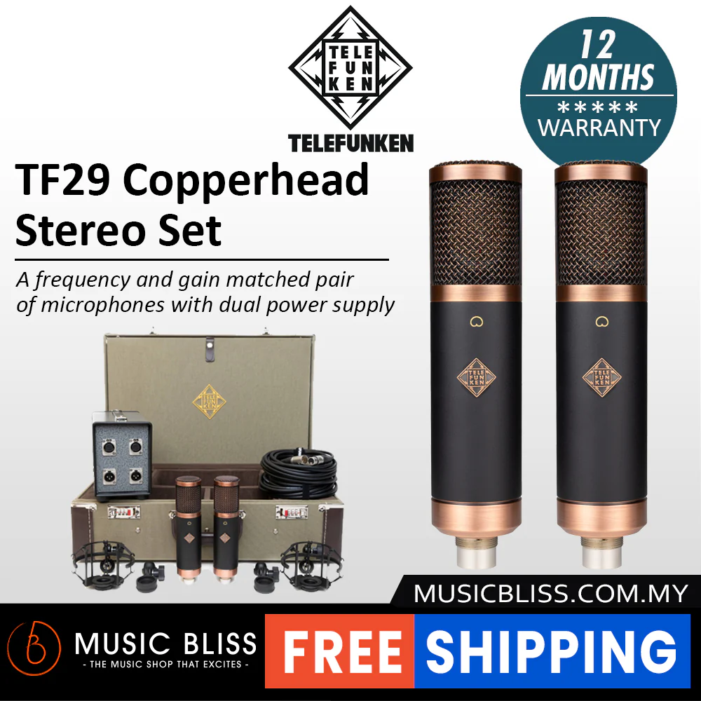 Telefunken TF29 Copperhead Stereo Set Large-diaphragm Tube Condenser Microphone