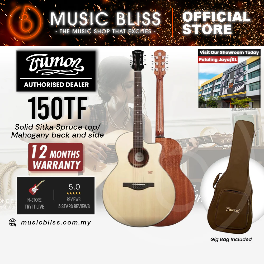 Trumon 150 TF Solid Sitka Spruce top /Mahogany back and side Acoustic Guitar with Pickup - Natural