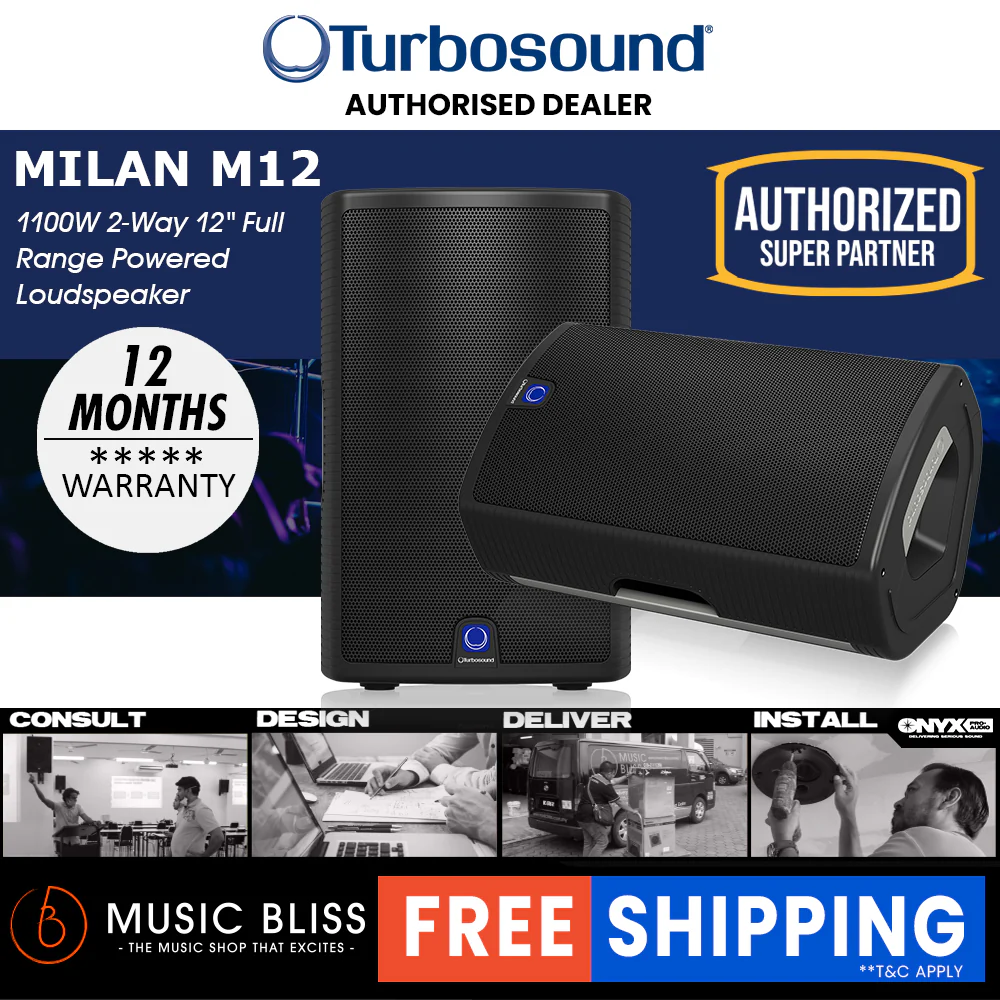 Turbosound Milan M12 1100W 12" Powered Loudspeaker - Image 3