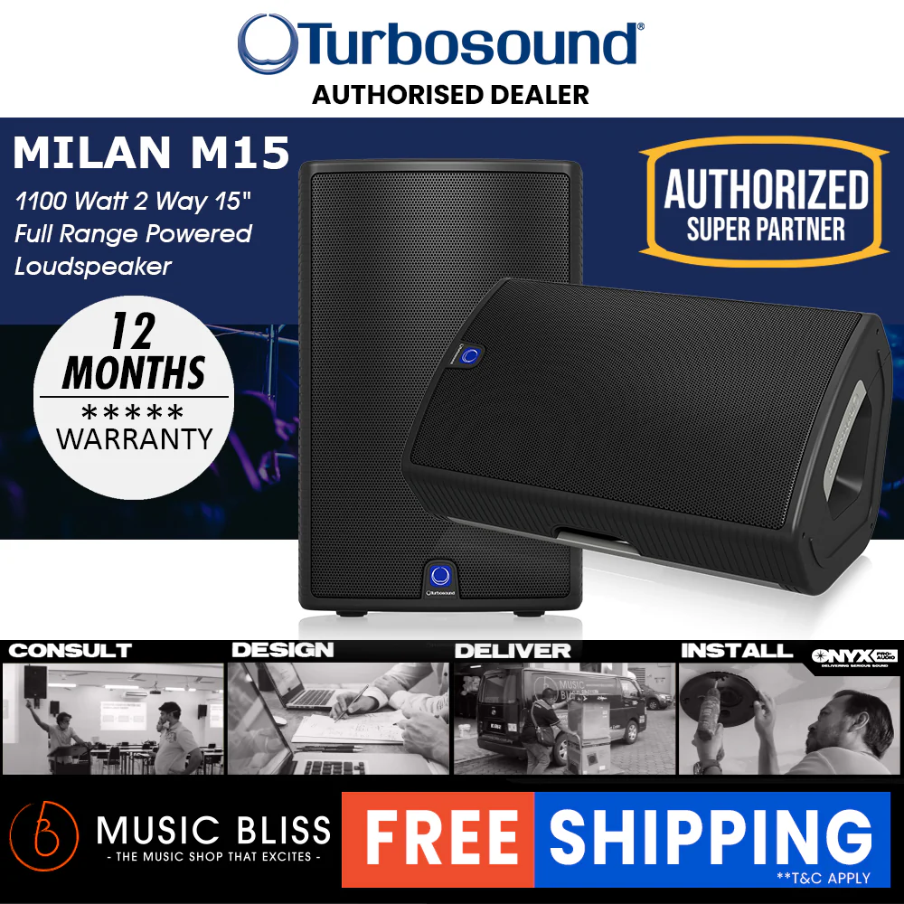 Turbosound Milan M15 1100W 15" Powered Loudspeaker - Image 3