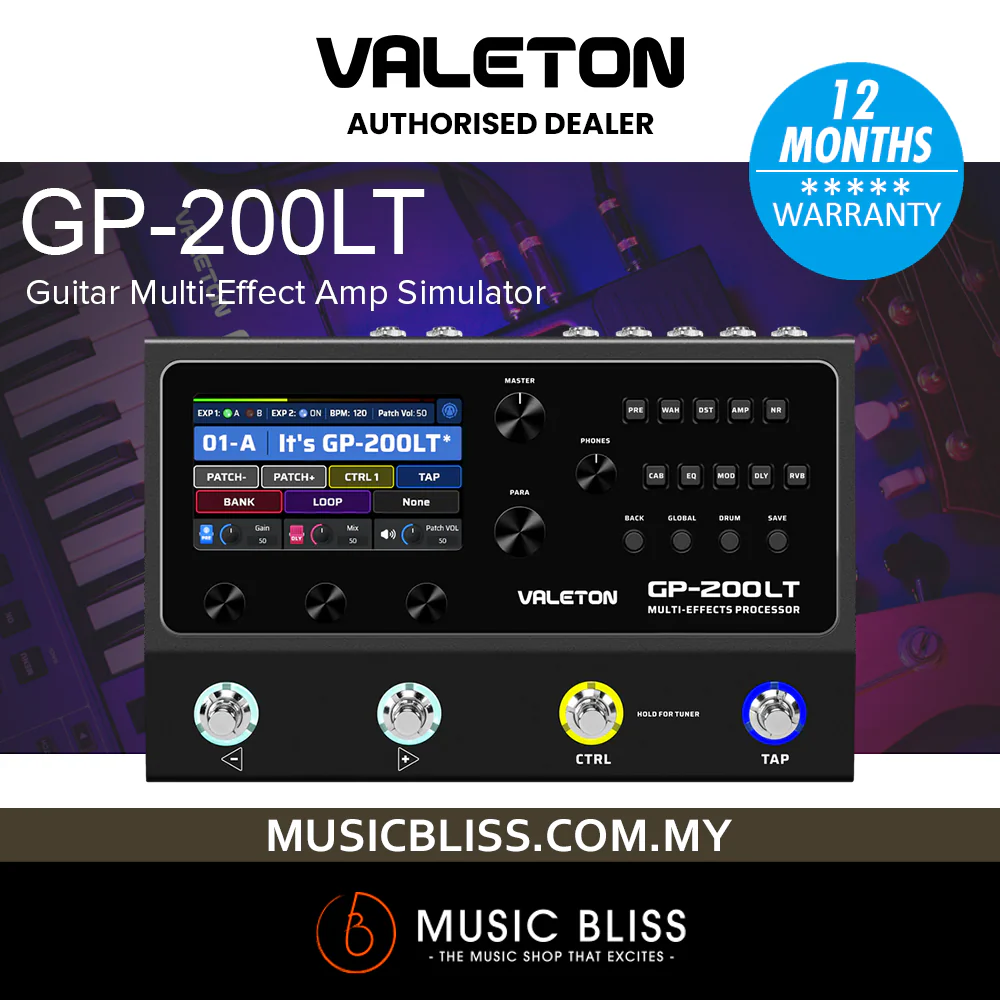 Valeton GP-200LT Guitar Multi-Effect Amp Simulator - Black