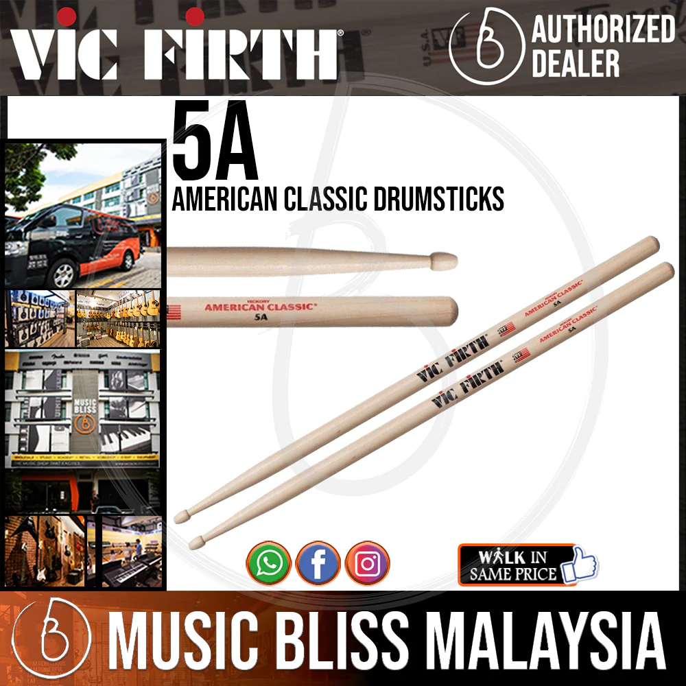 Vic Firth American Classic Drumsticks - 5A - Wood Tip
