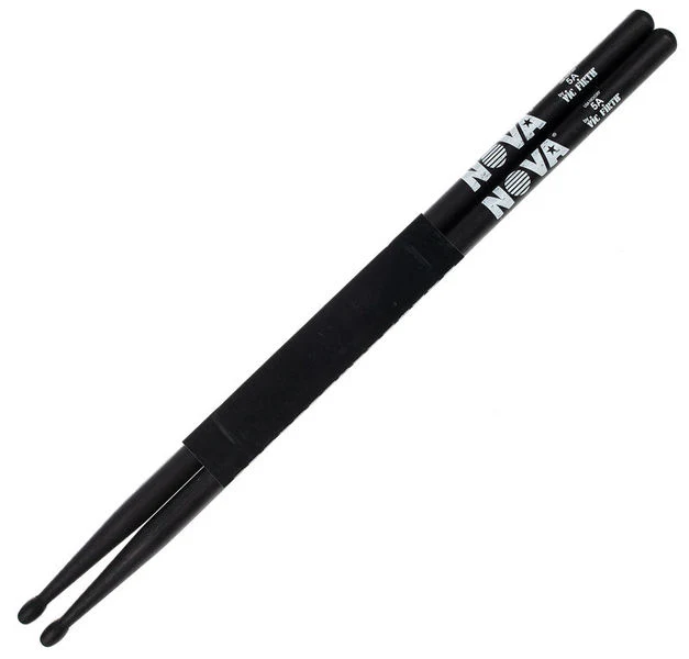 Vic Firth Nova Series USA Hickory Drumsticks - 5A - Wood Tip - Black - Image 2