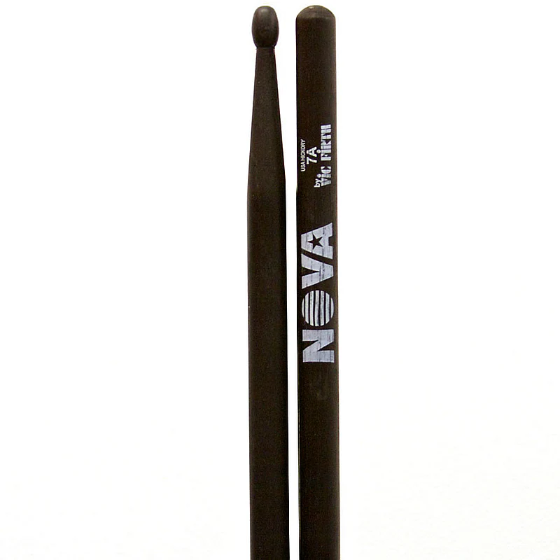 Vic Firth Nova Series USA Hickory Drumsticks - 7A - Wood Tip - Black - Image 2