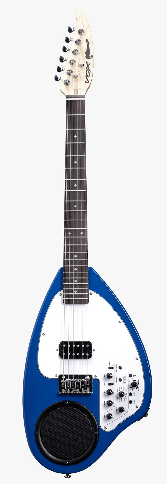 Vox APC-1 Electric Travel Guitar with Built In Amp & Rhythm - Blue Metallic - Image 2