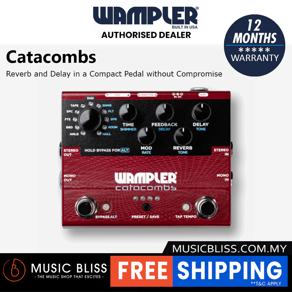 Wampler Catacombs Reverb and Delay Pedal