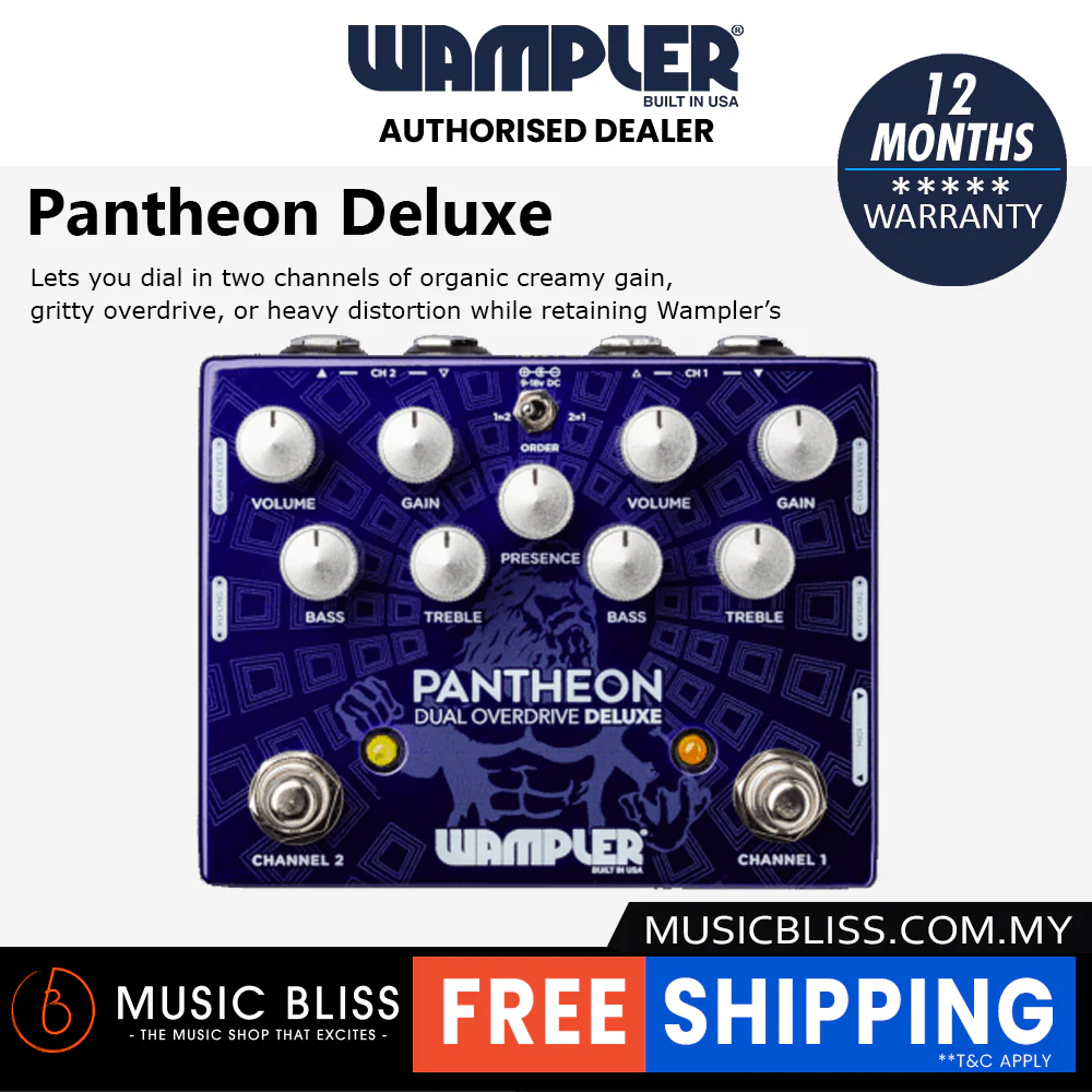 Wampler Dual Pantheon 2-channel Overdrive Pedal