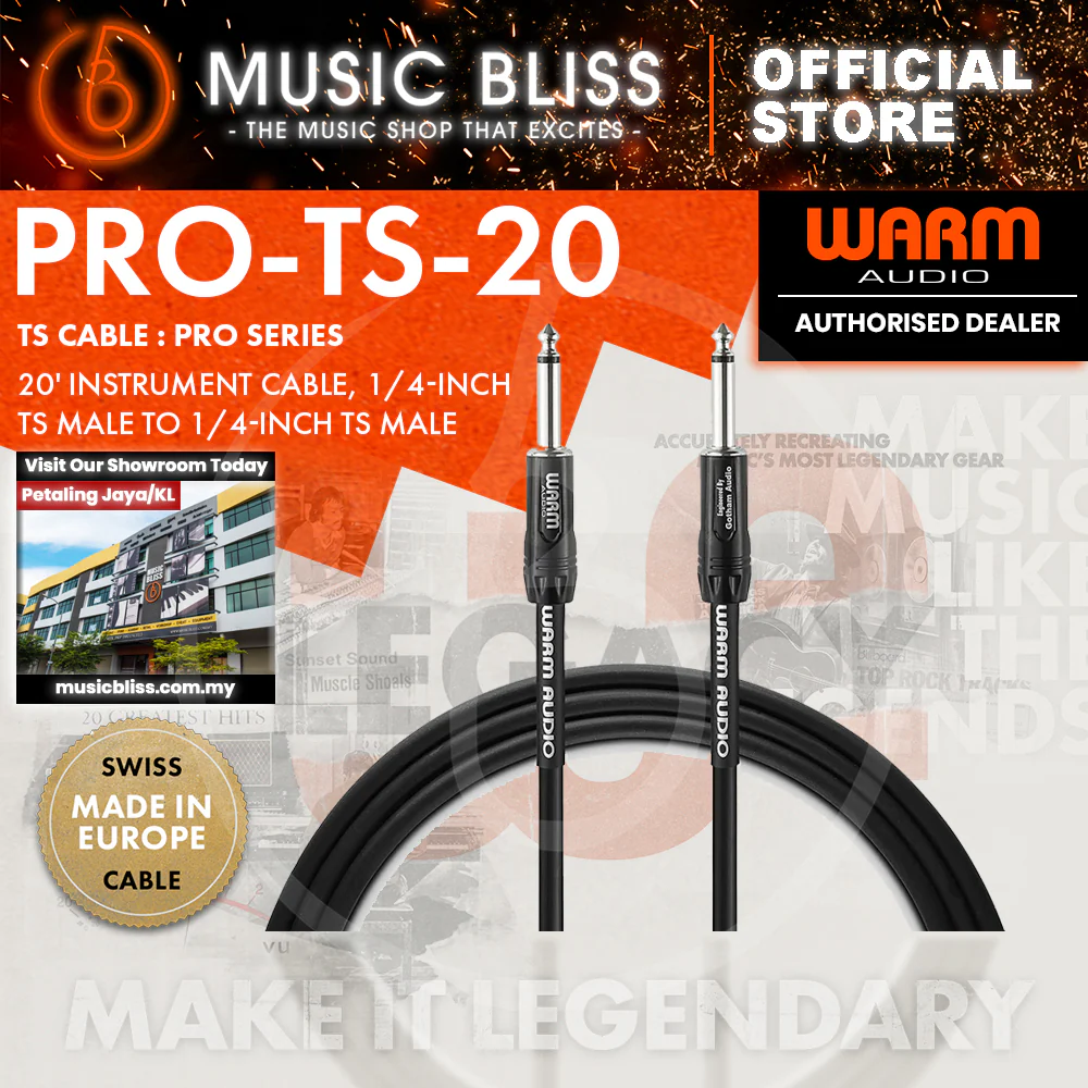 Warm Audio Pro Silver Straight to Straight Instrument Cable - 20-foot