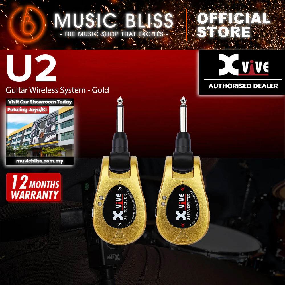 Xvive U2 2.4Ghz Digital Wireless Guitar System - Gold - Image 2