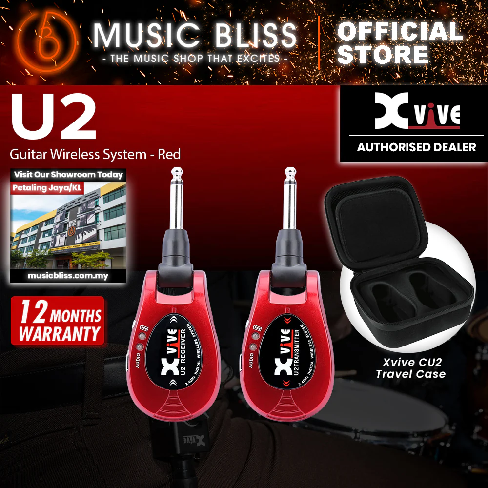 Xvive U2 2.4Ghz Digital Wireless Guitar System - Red - Image 2