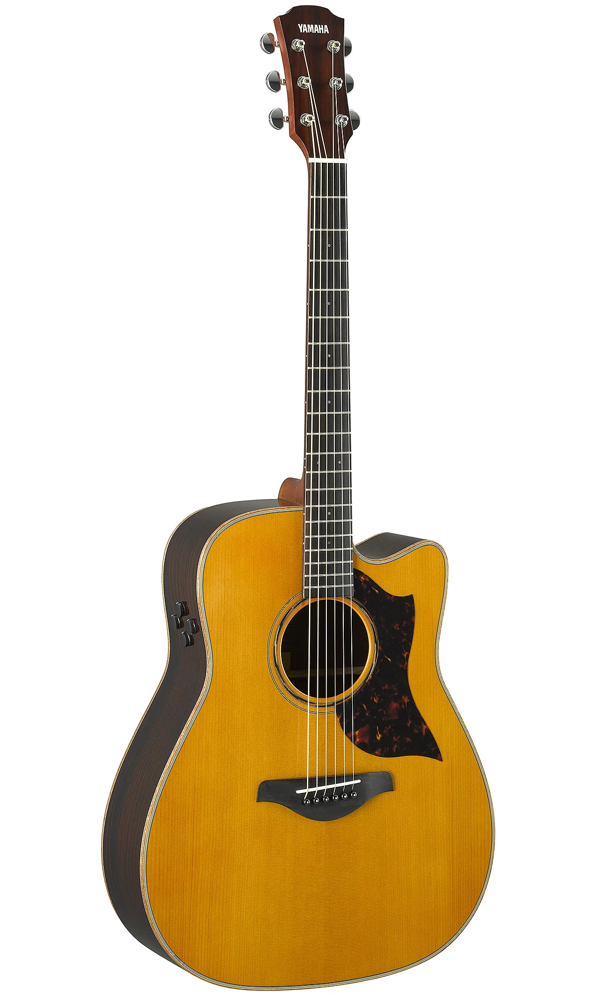 Yamaha A3R ARE Dreadnought Cutaway Acoustic-Electric Guitar with Hard Bag - Vintage Natural - Image 2