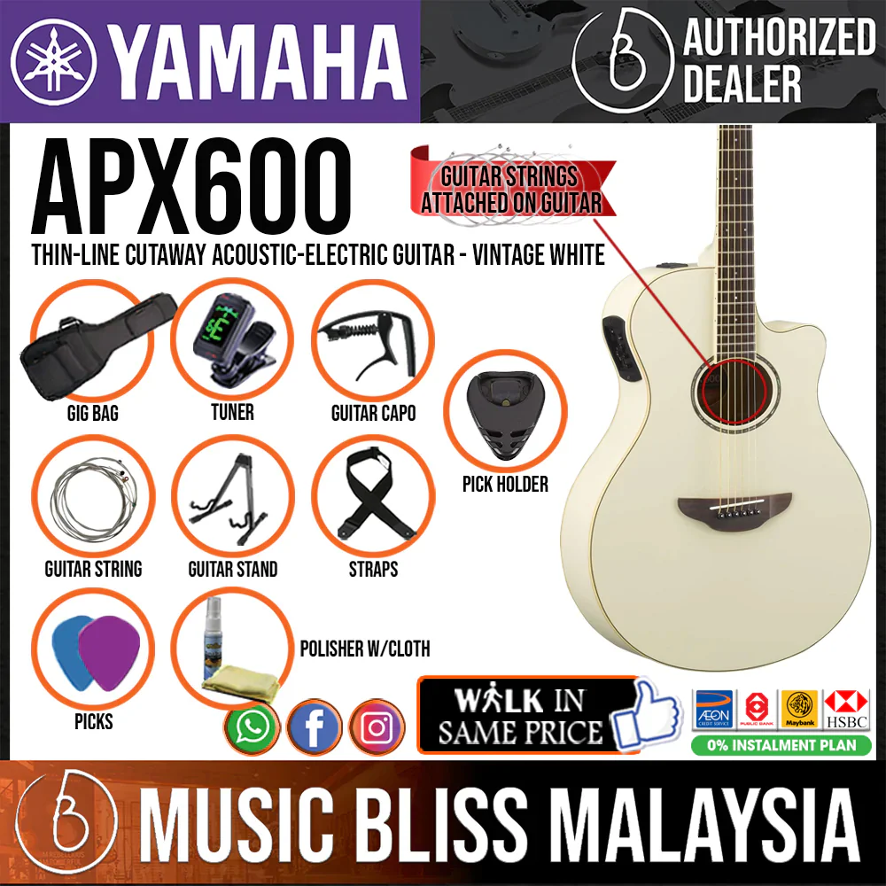 Yamaha APX600 Thin-line Cutaway Acoustic-Electric Guitar - Image 3