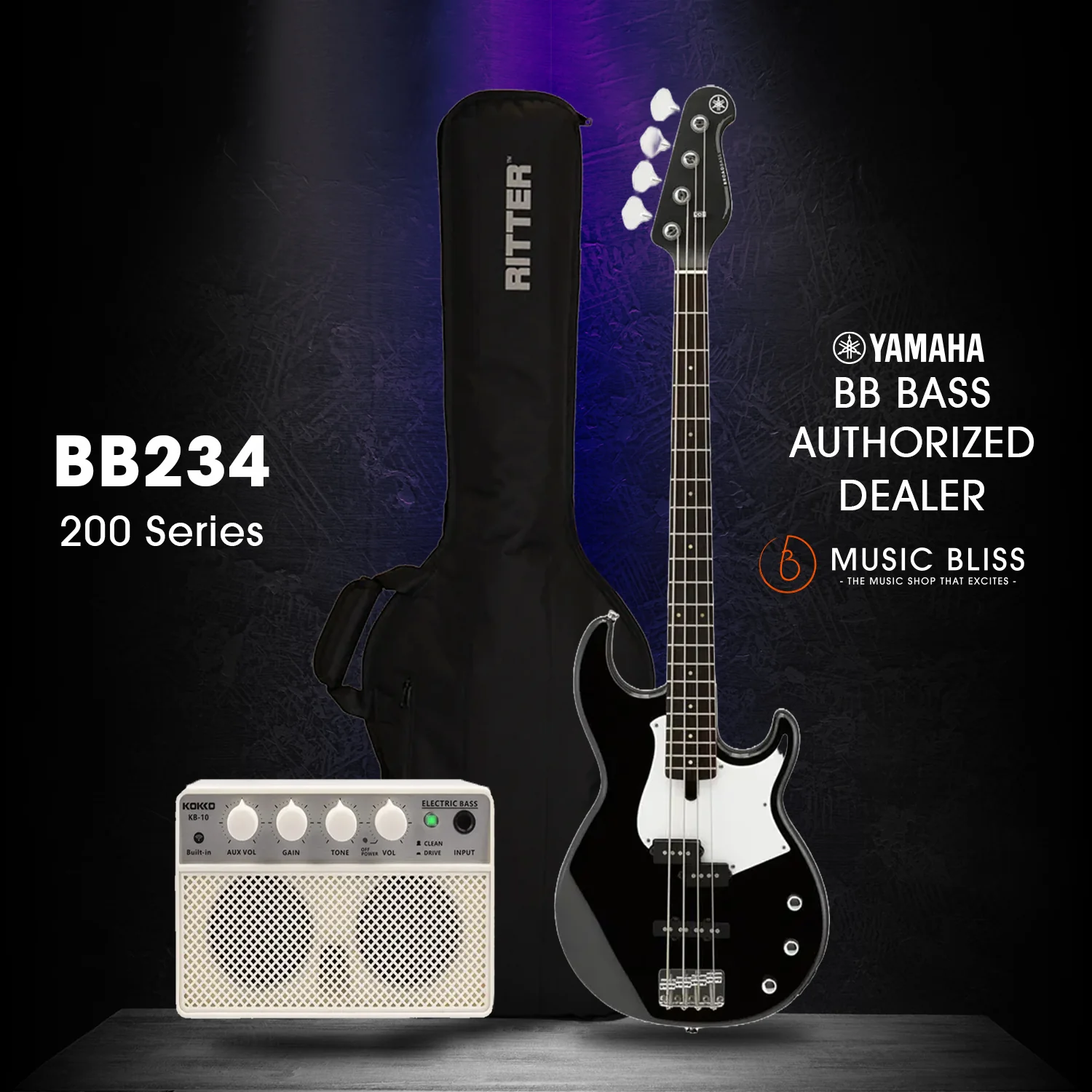 Yamaha BB234 4-string Electric Bass Guitar - Black - Image 2