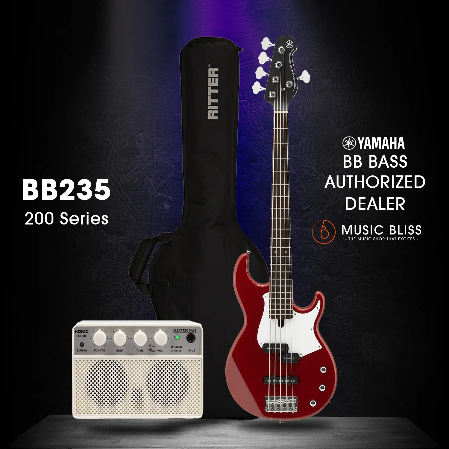 Yamaha BB235 5-string Electric Bass Guitar - Rasberry Red - Image 2
