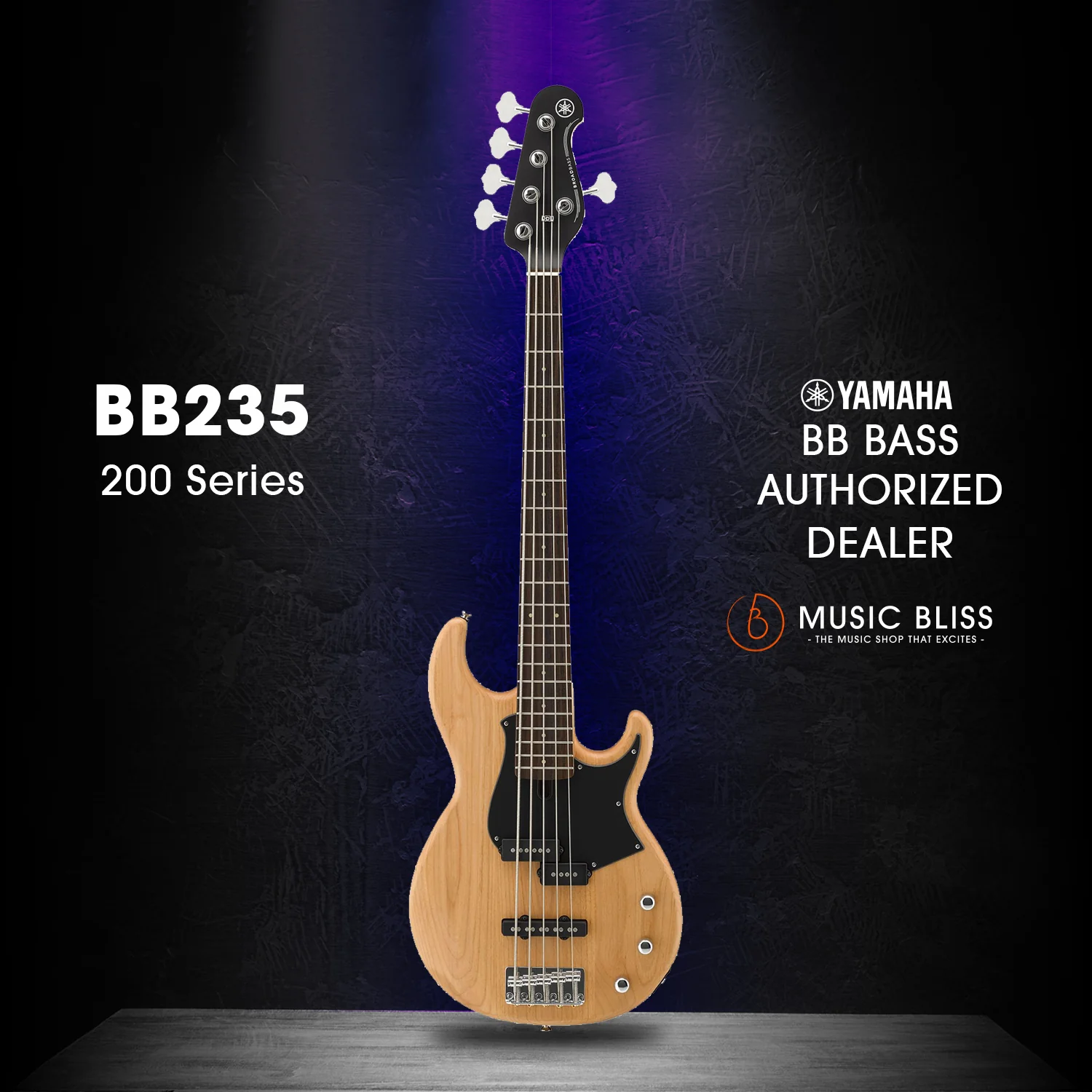 Yamaha BB235 5-string Electric Bass Guitar - Yellow Natural Satin