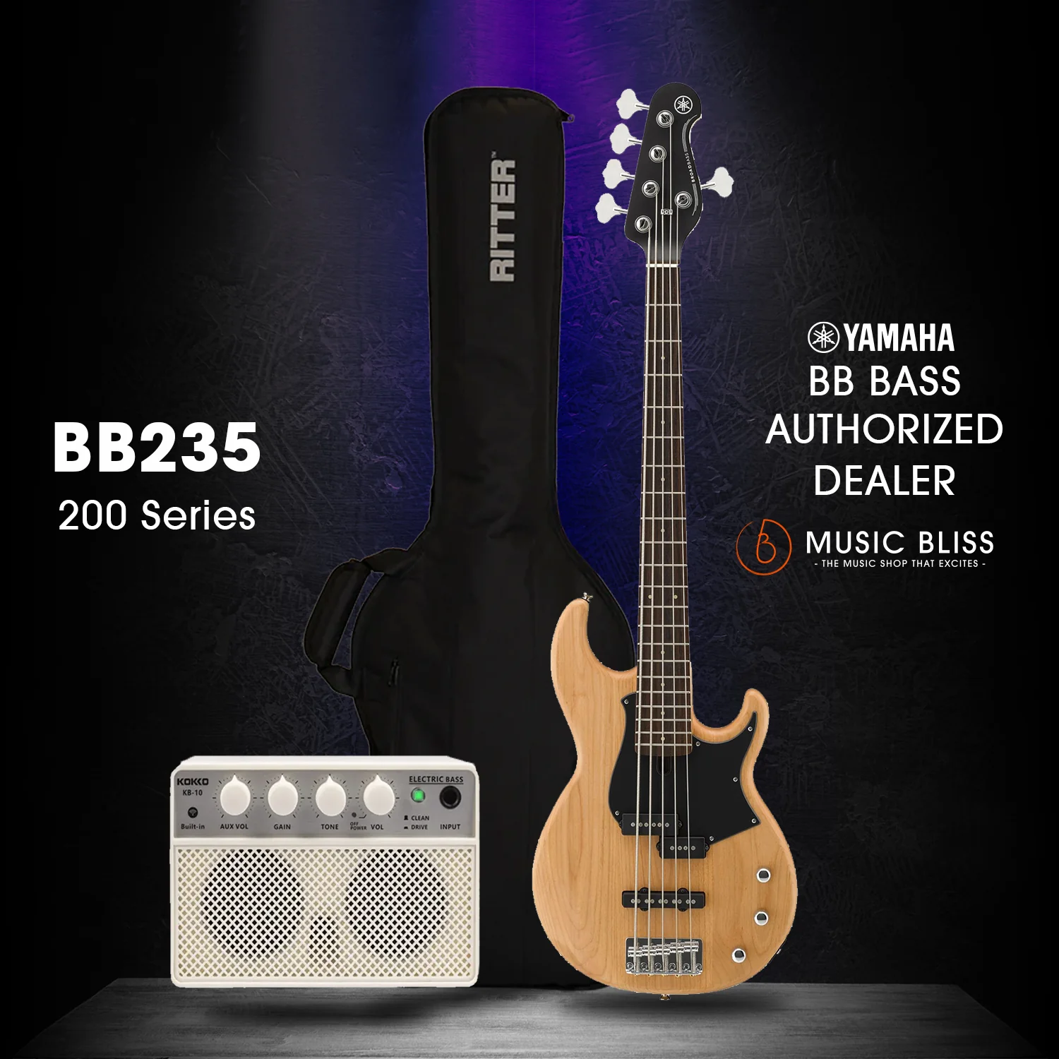 Yamaha BB235 5-string Electric Bass Guitar - Yellow Natural Satin - Image 2