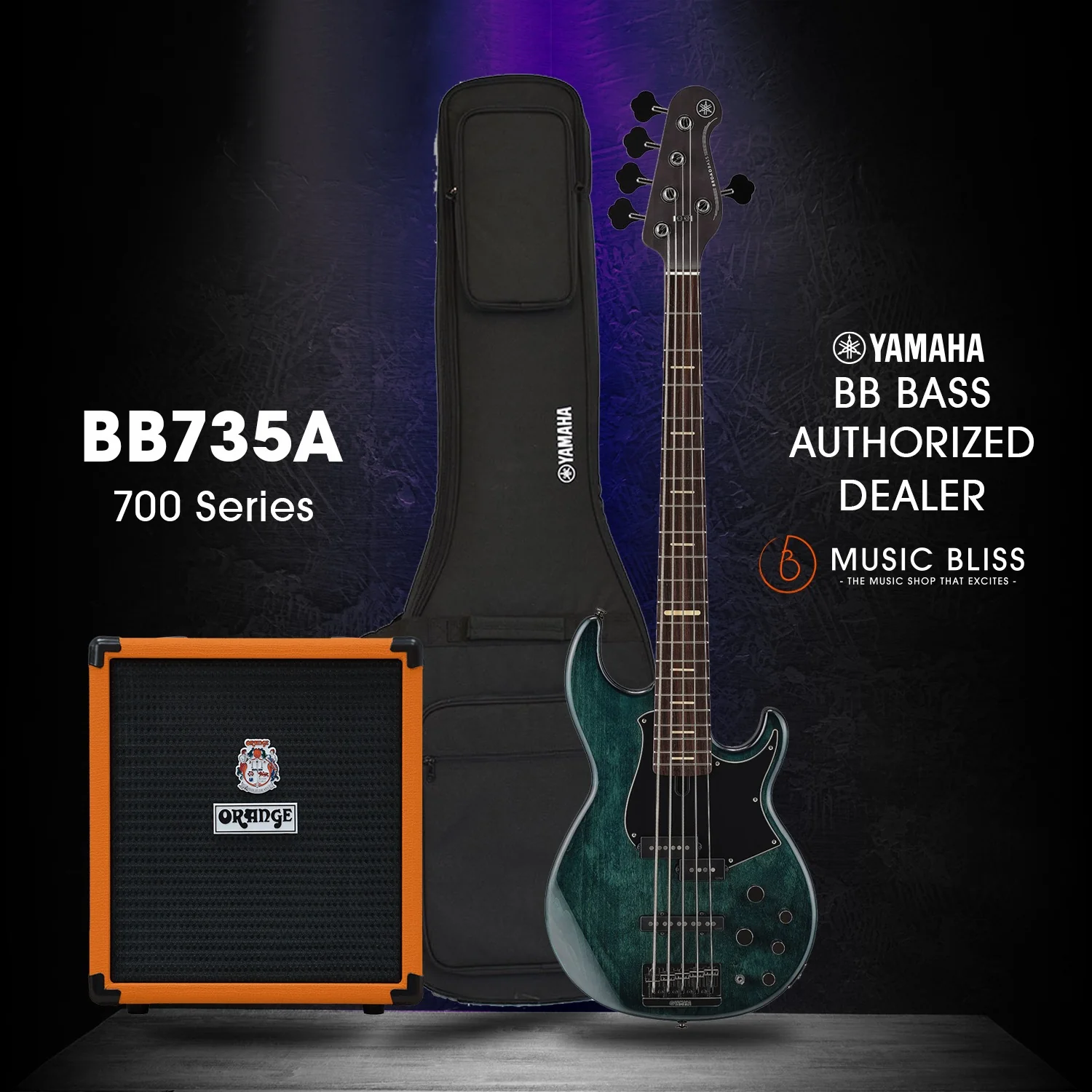 Yamaha BB735A 5-string Electric Bass Guitar - Indigo Blue - Image 2