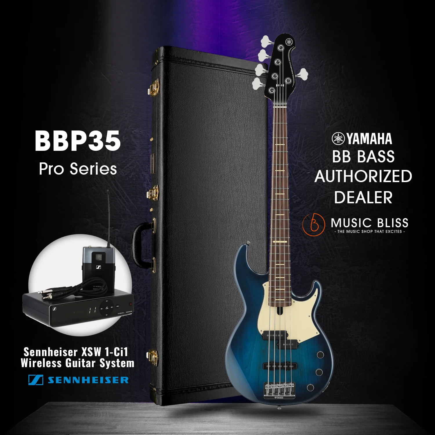 Yamaha BBP35 5-string Electric Bass Guitar - Moonlight Blue