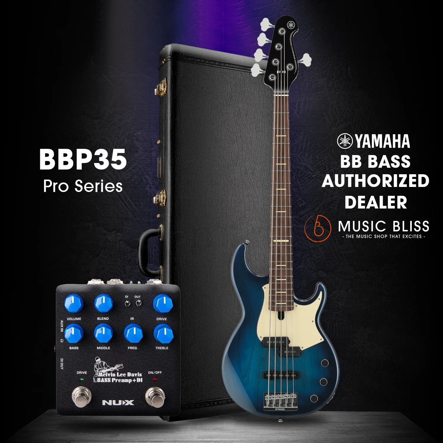 Yamaha BBP35 5-string Electric Bass Guitar - Moonlight Blue - Image 3