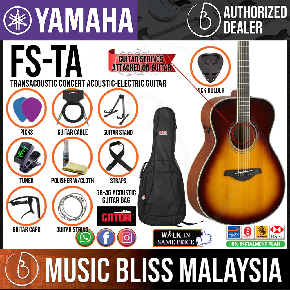 Yamaha FS-TA TransAcoustic Concert Acoustic-Electric Guitar