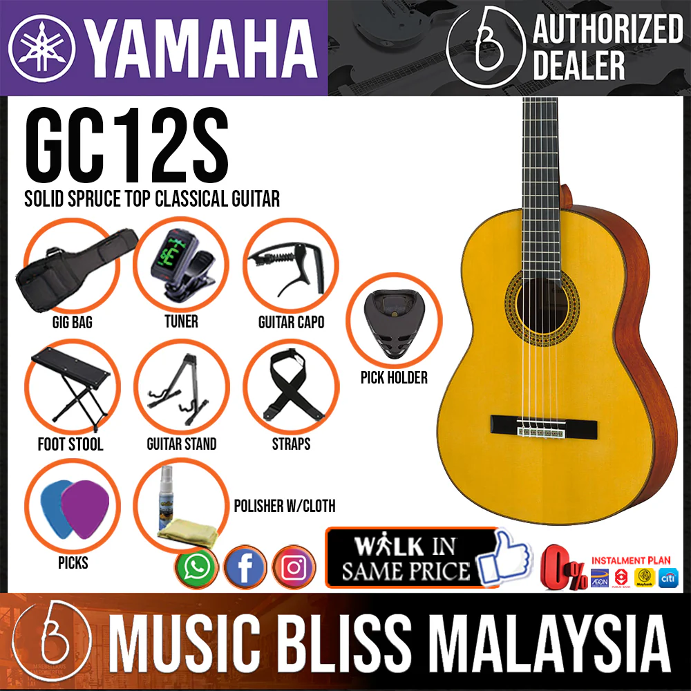 Yamaha GC12S Solid Spruce Top Classical Guitar - Image 2