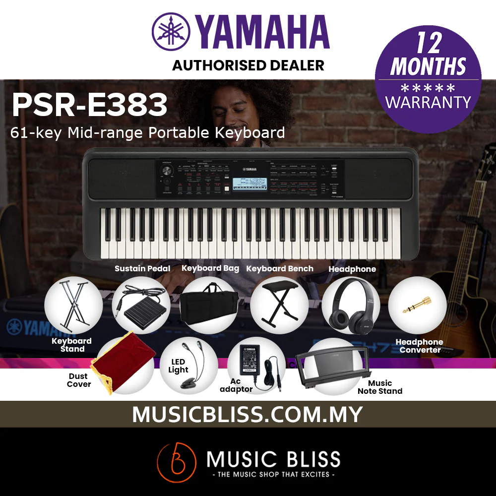 Yamaha Keyboards PSR-E383 61-Keys Portable Keyboard with Original Adapter - Image 4