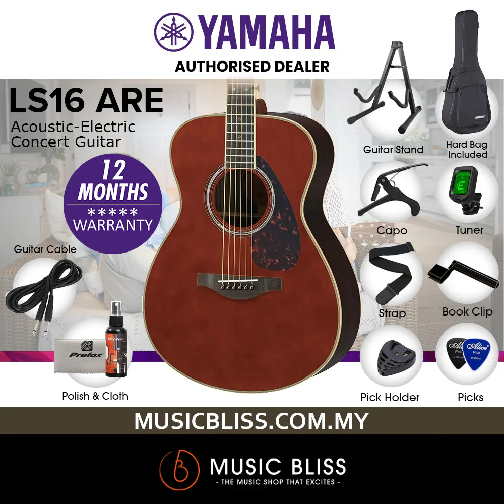 Yamaha LS16 ARE Acoustic Guitar with FREE Hard Bag - Image 3