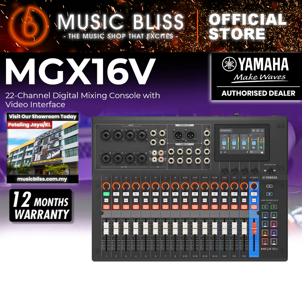 Yamaha MGX16V 22-Channel Digital Mixing Console - Black