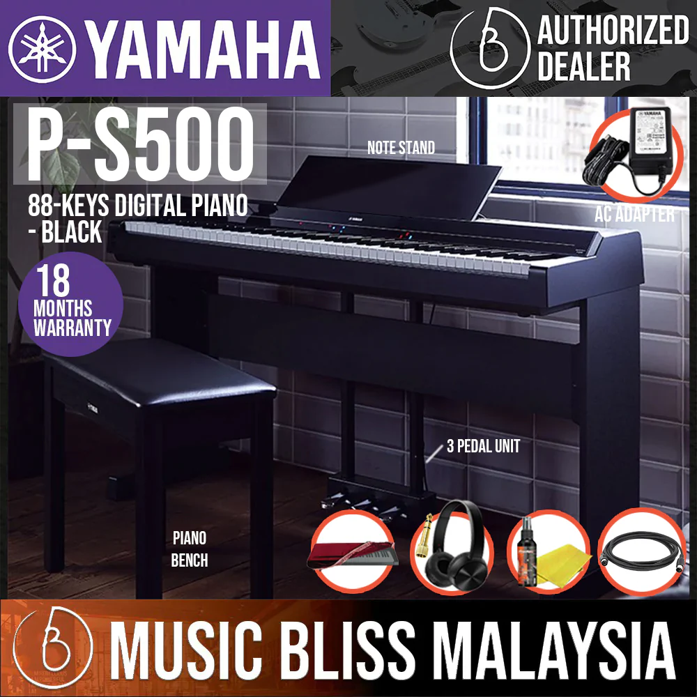 Yamaha P-S500 88-Keys Digital Piano with Original Adapter - Black - Image 2