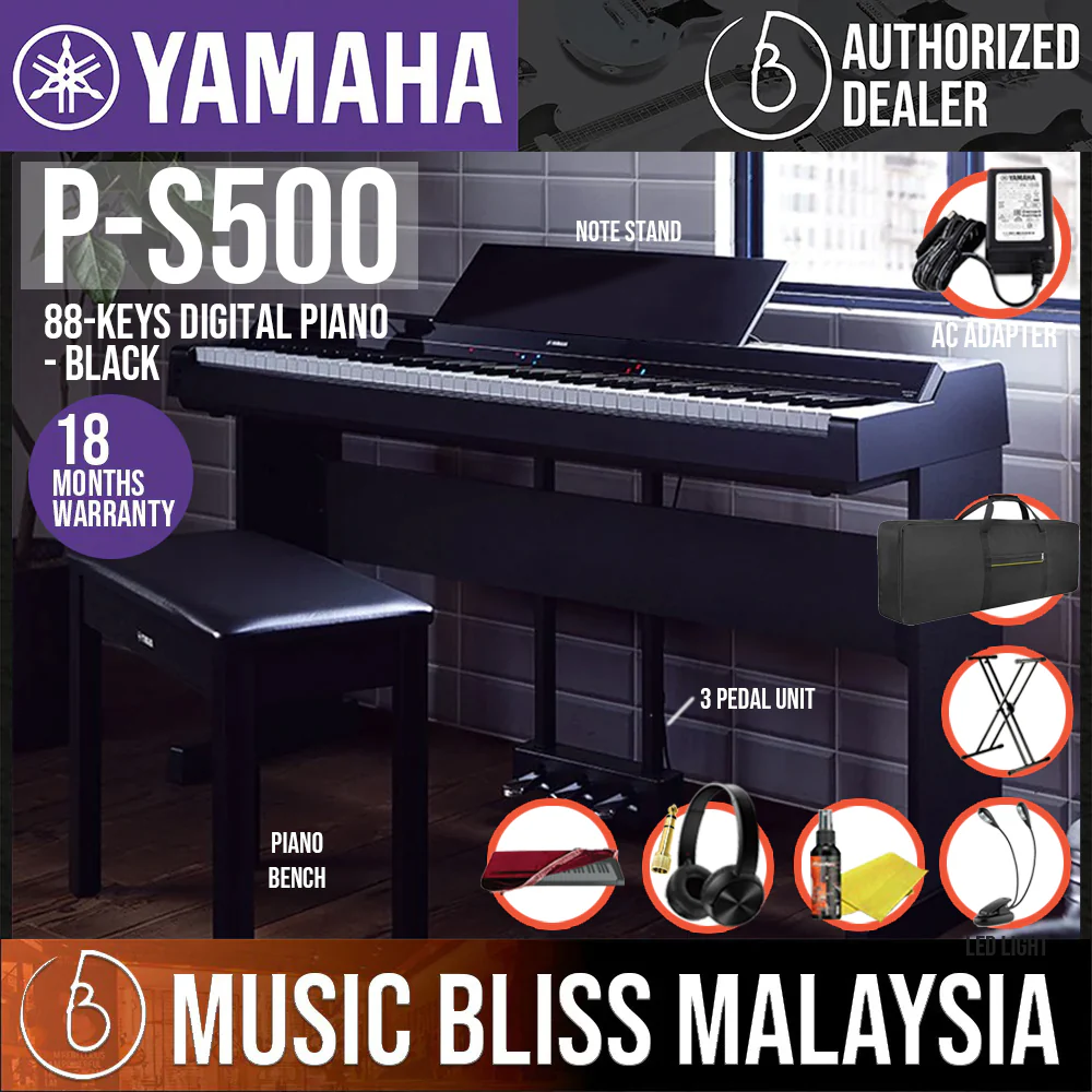 Yamaha P-S500 88-Keys Digital Piano with Original Adapter - Black - Image 3
