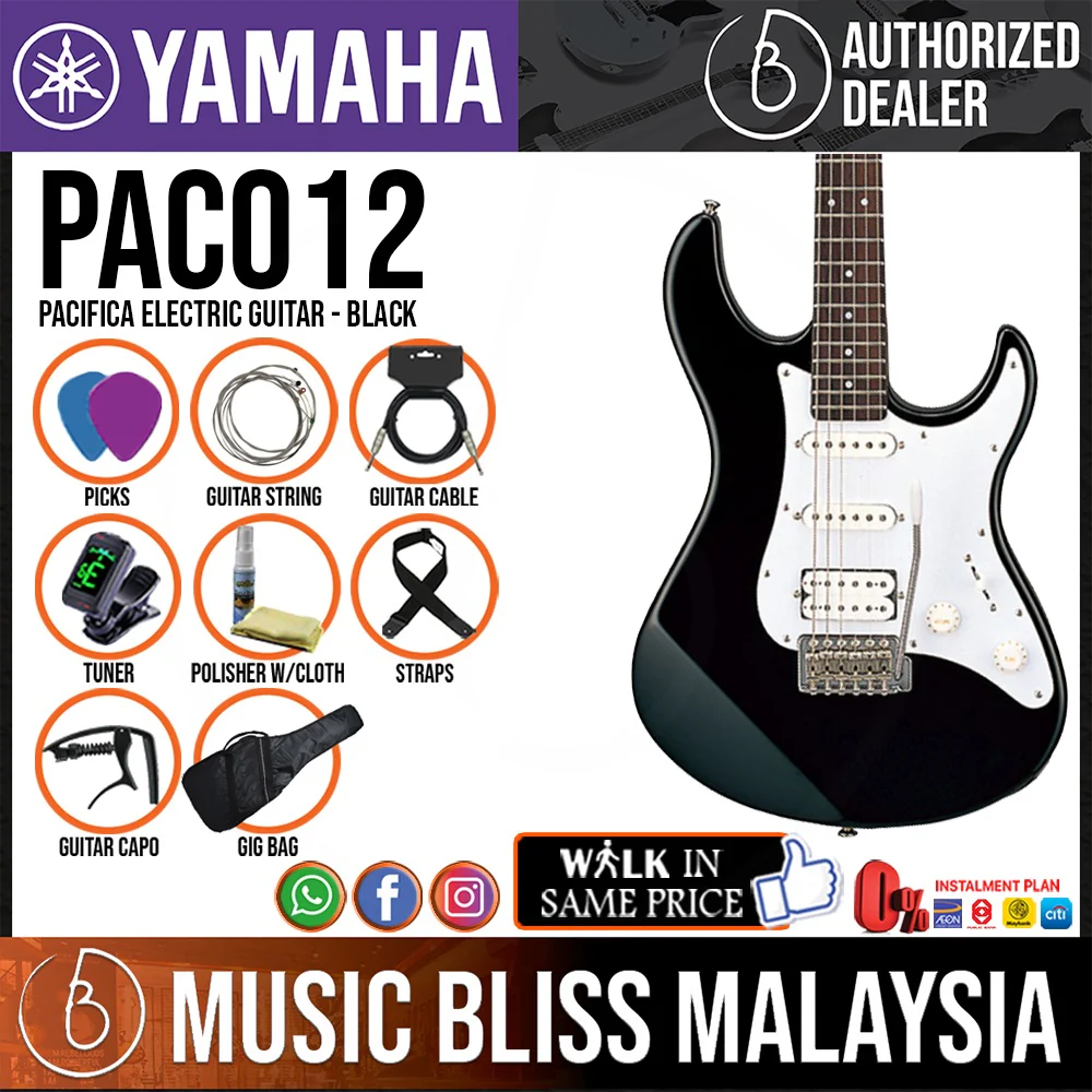 Yamaha PAC012 HSS Pacifica Electric Guitar - Black - Image 2