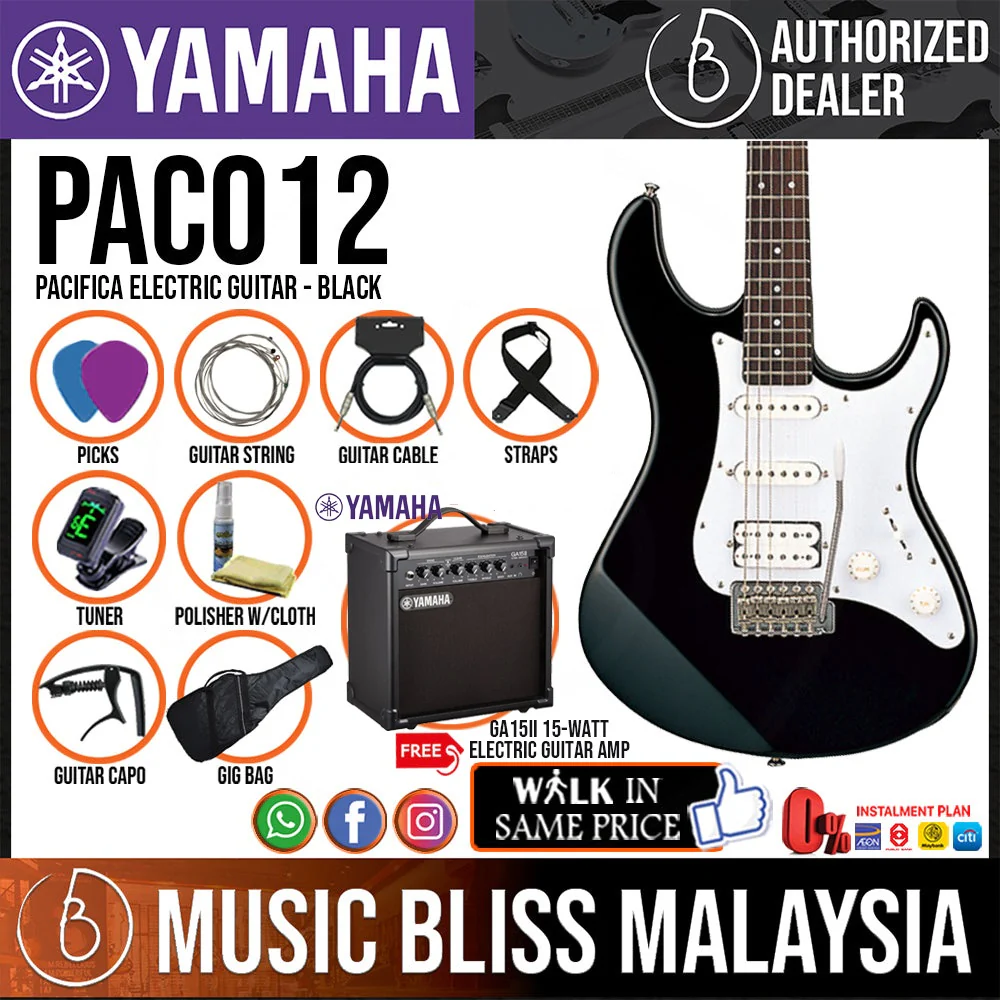Yamaha PAC012 HSS Pacifica Electric Guitar - Black - Image 3