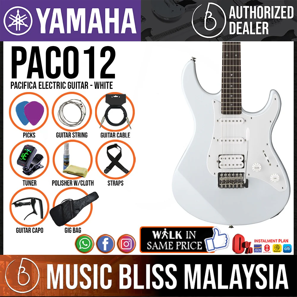 Yamaha PAC012 HSS Pacifica Electric Guitar - White - Image 2