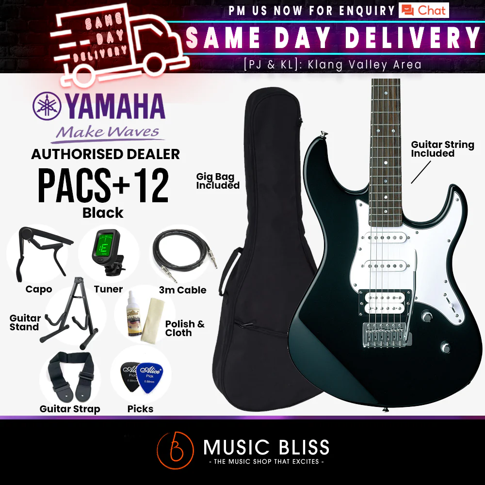 Yamaha PACS+12 Pacifica Standard Plus Electric Guitar, Rosewood Fingerboard - Black